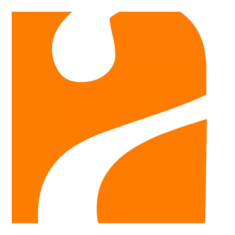 Lower Case "A" in White with Orange Background