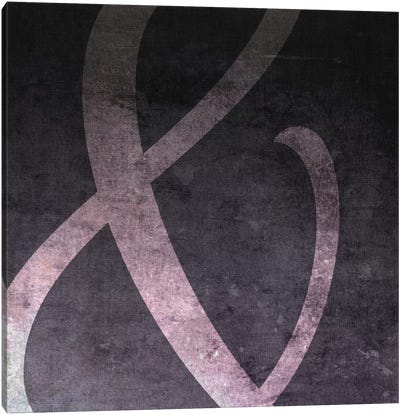 Film Negative Ampersand Canvas Art Print - Black & Pink