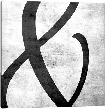 Scuffed Ampersand Canvas Art Print - Alphabet Art