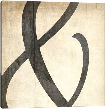 Bleached Linen Ampersand Canvas Art Print - Alphabet Art
