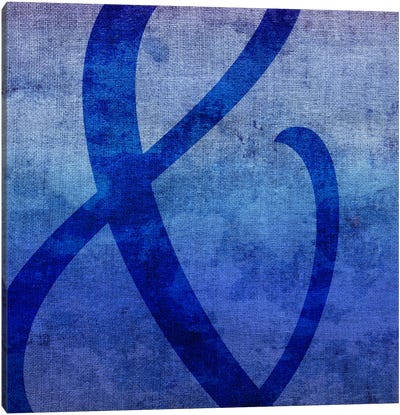 Blue to Purple Ampersand Canvas Art Print - Punctuation Art