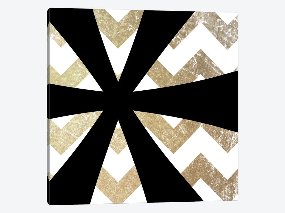 Gold Chevron Asterisk by 5by5collective 1-piece Canvas Art Print