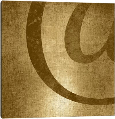 Gold Shimmer At-Sign Canvas Art Print - Punctuation Art