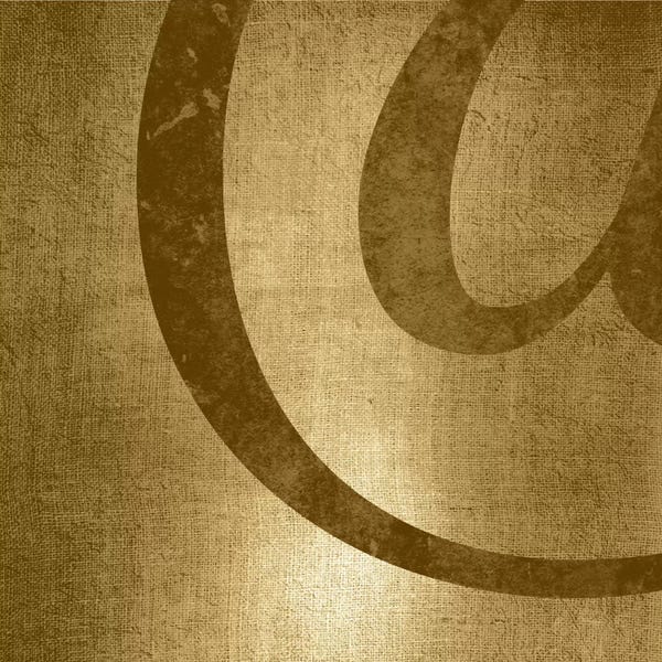 Punctuation: Gold Shimmer At-Sign by 5by5collective