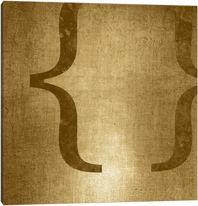 brackets-Gold Shimmer Canvas Art Print - Alphabet Art