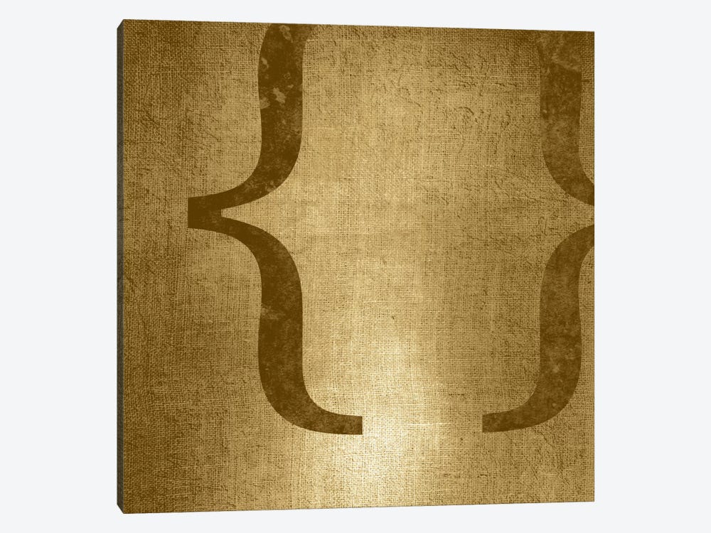 brackets-Gold Shimmer by 5by5collective 1-piece Canvas Art Print