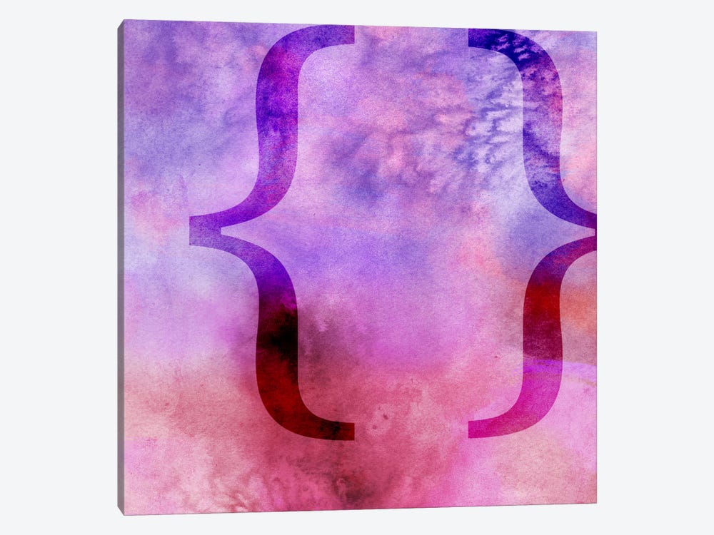 brackets-Purple by 5by5collective 1-piece Canvas Art Print