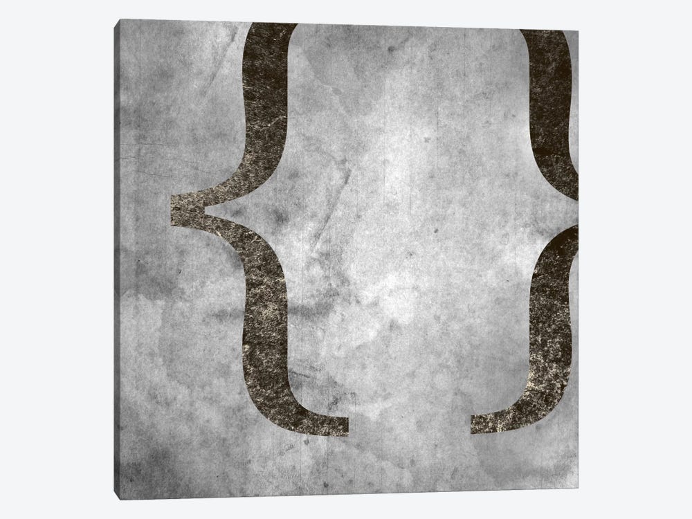 brackets-Silver Fading by 5by5collective 1-piece Canvas Print