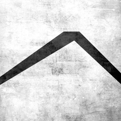 Caret-B&W Scuff by 5by5collective metal wall art