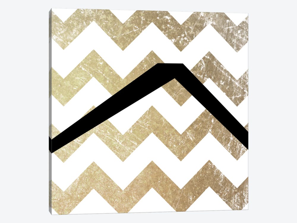 Caret-Bold Gold Chevron by 5by5collective 1-piece Canvas Art