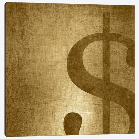 dollar sign-Gold Shimmer Canvas Print #TOA249} by 5by5collective Canvas Artwork