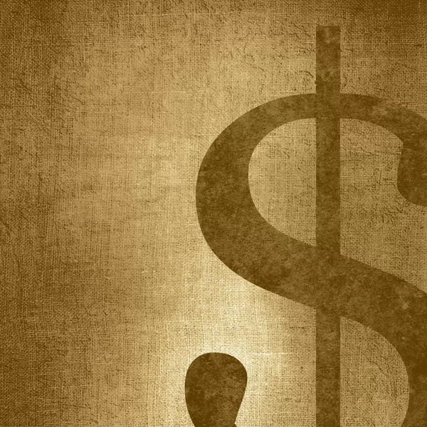 5by5collective: dollar sign-Gold Shimmer by 5by5collective