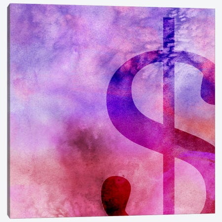 dollar sign-Purple Canvas Print #TOA253} by 5by5collective Art Print
