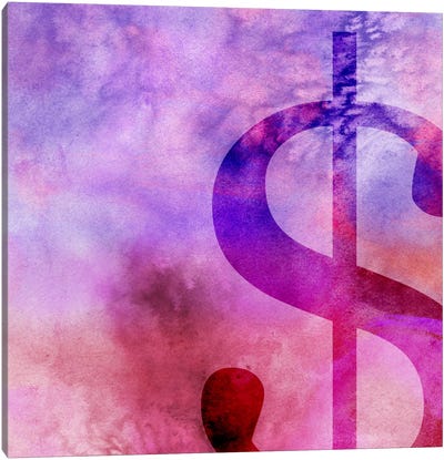 dollar sign-Purple Canvas Art Print