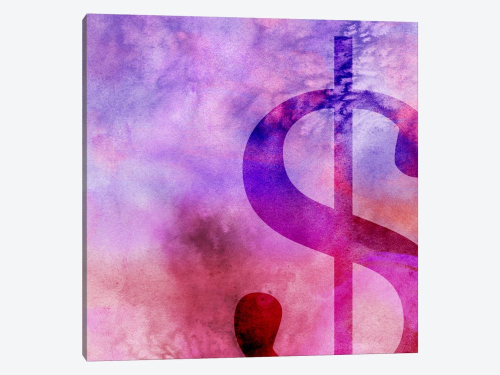 dollar sign-Purple by 5by5collective 1-piece Canvas Artwork