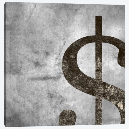 dollar sign-Silver Fading Canvas Print #TOA254} by 5by5collective Canvas Artwork