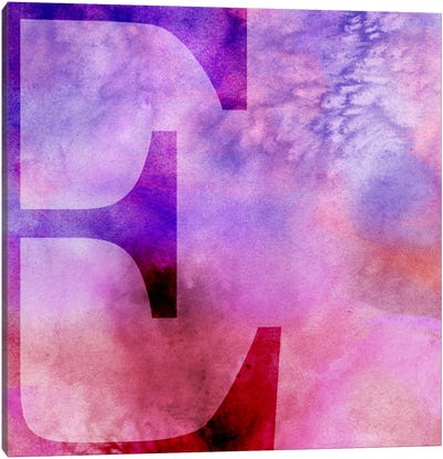 E-Purple Canvas Art Print - Alphabet Art