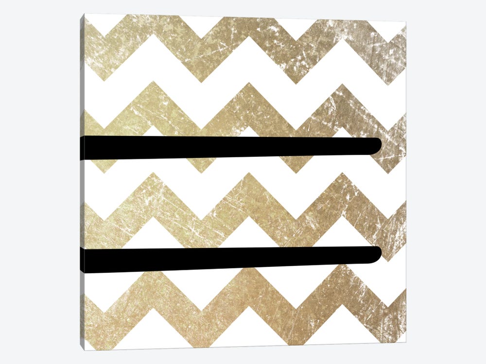 Equal-Bold Gold Chevron by 5by5collective 1-piece Canvas Wall Art