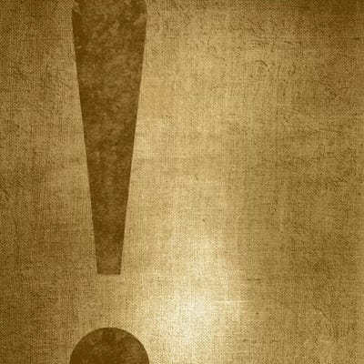 exclamation-Gold Shimmer by 5by5collective canvas print