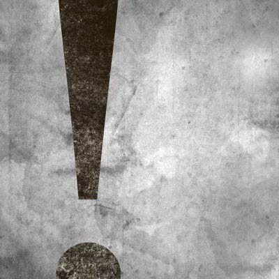 exclamation-Silver Fading by 5by5collective framed canvas print