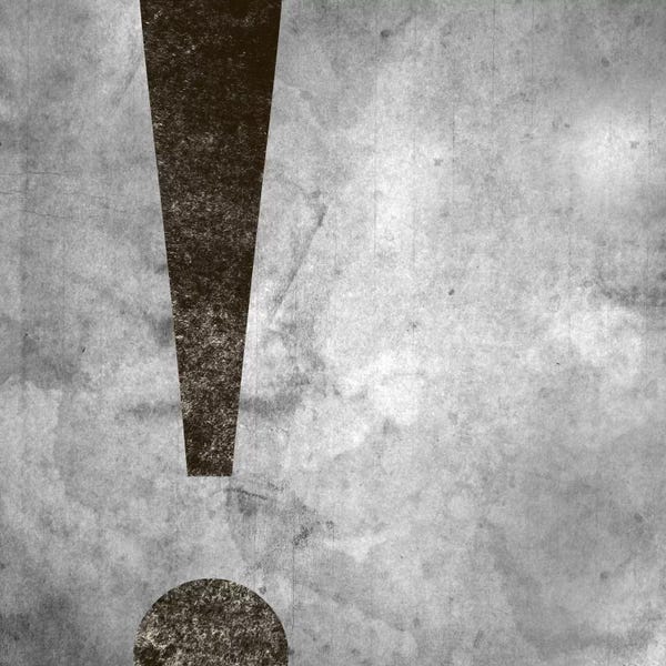 Punctuation: exclamation-Silver Fading by 5by5collective