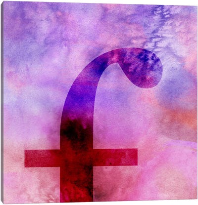 F-Purple Canvas Art Print - Alphabet Art
