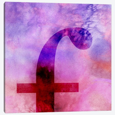 F-Purple Canvas Print #TOA277} by 5by5collective Canvas Artwork
