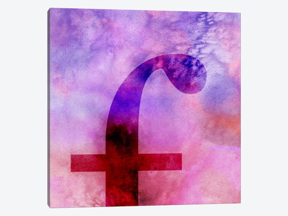 F-Purple by 5by5collective 1-piece Canvas Wall Art