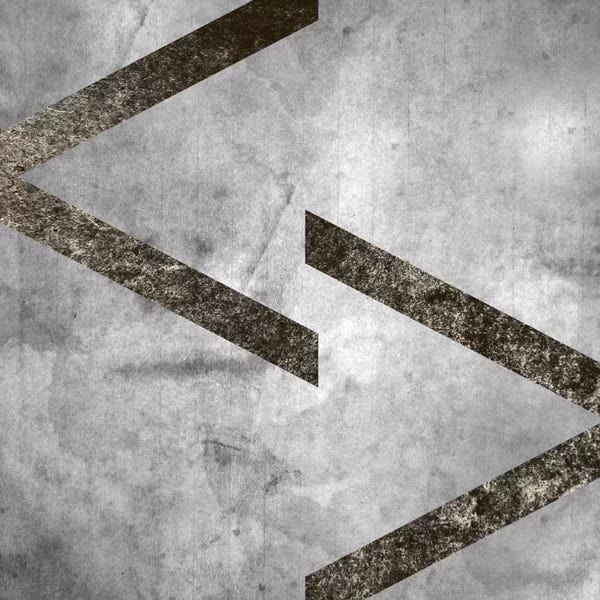 Punctuation: greater less than-Silver Fading by 5by5collective