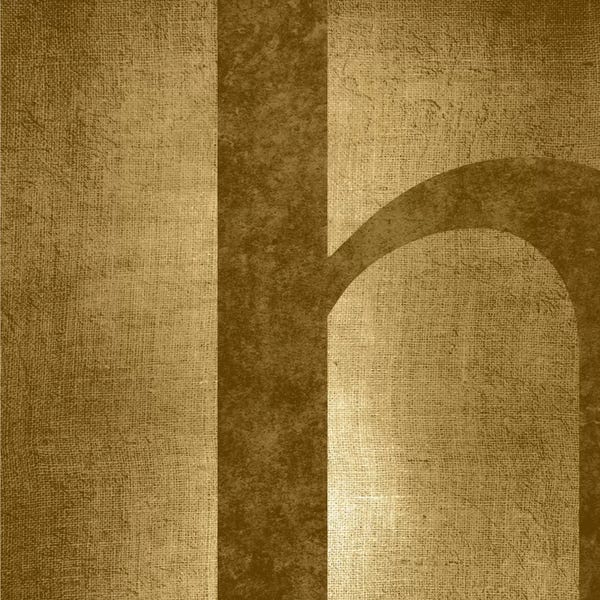 The Letter H: H-Gold Shimmer by 5by5collective