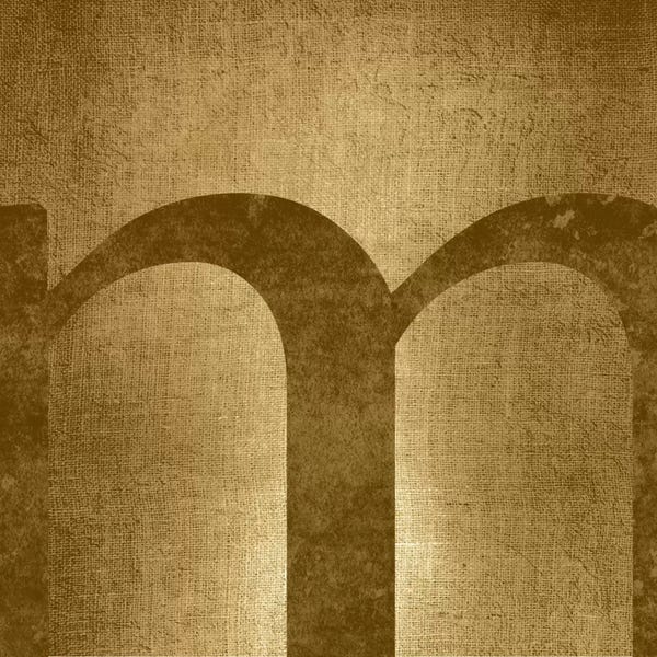 The Letter M: M-Gold Shimmer by 5by5collective