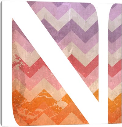 N-Blah Stained Canvas Art Print - Letter N