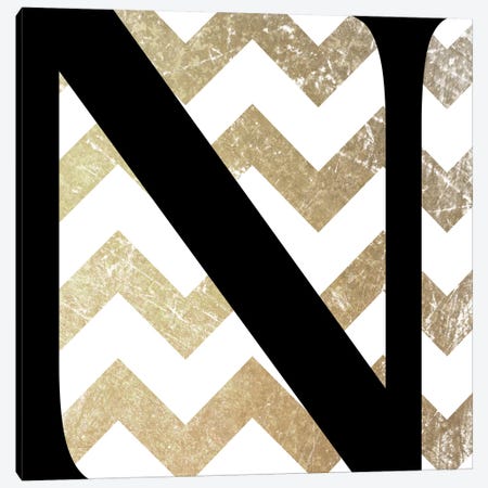 N-Bold Gold Chevron Canvas Print #TOA332} by 5by5collective Canvas Art
