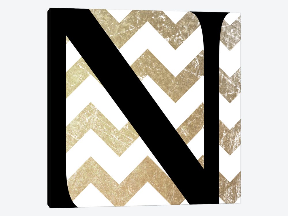 N-Bold Gold Chevron by 5by5collective 1-piece Canvas Artwork
