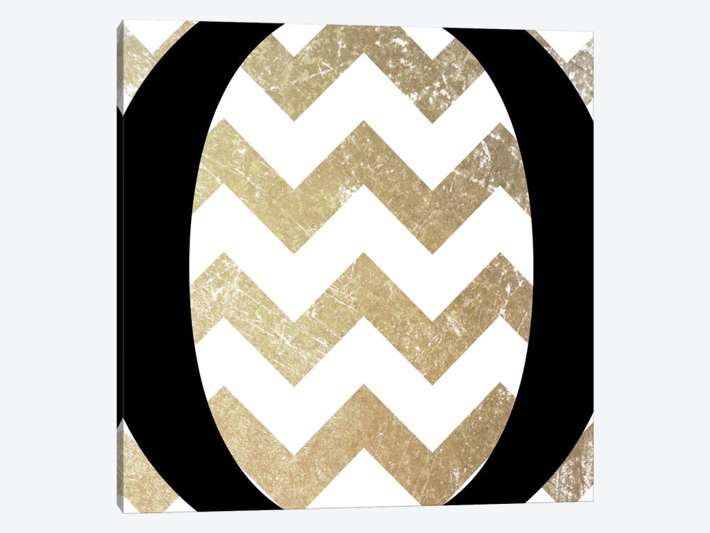 O-Bold Gold Chevron by 5by5collective 1-piece Canvas Wall Art