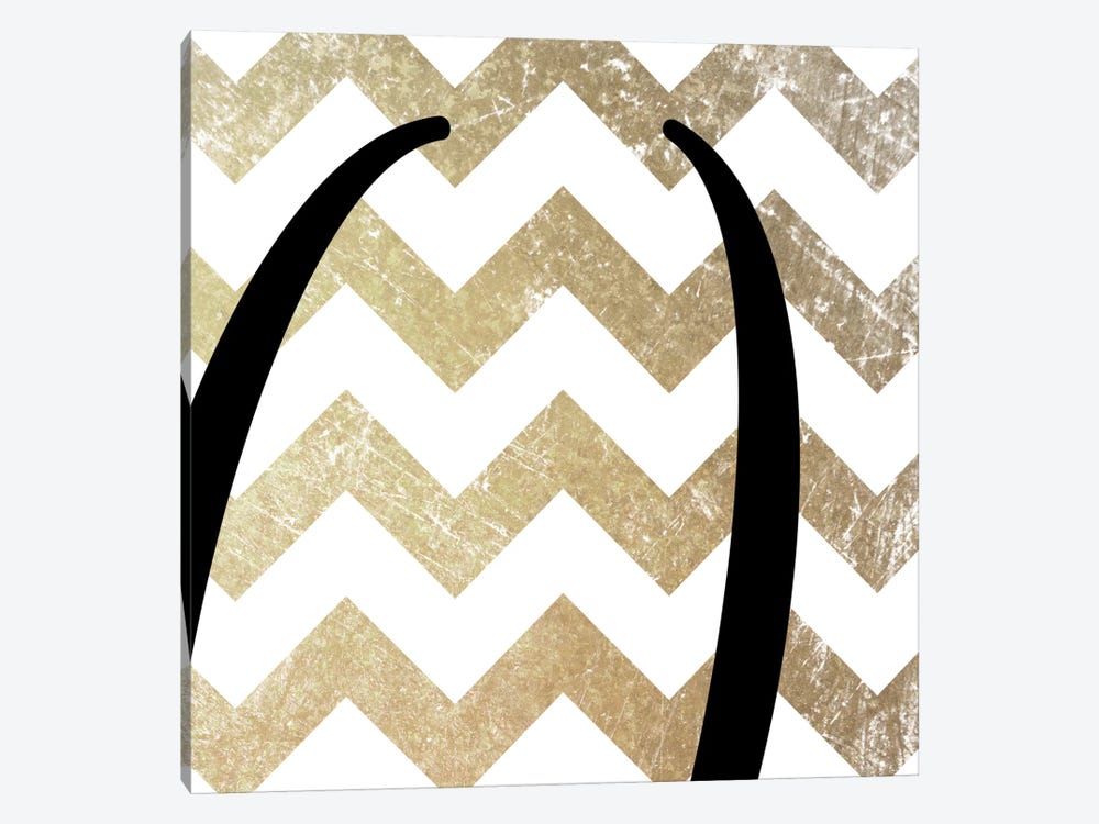 Parentheses-Bold Gold Chevron by 5by5collective 1-piece Canvas Print