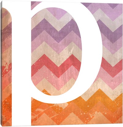 P-Blah Stained Canvas Art Print - Letter P
