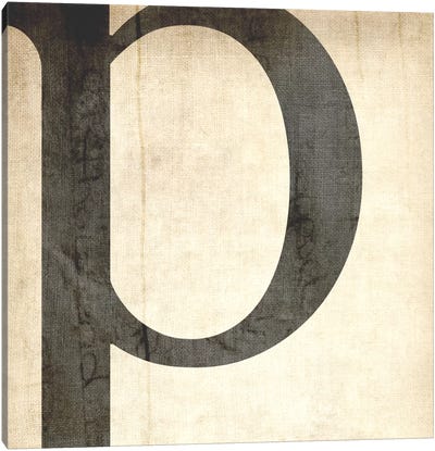 P-Bleached Linen Canvas Art Print - Alphabet Art
