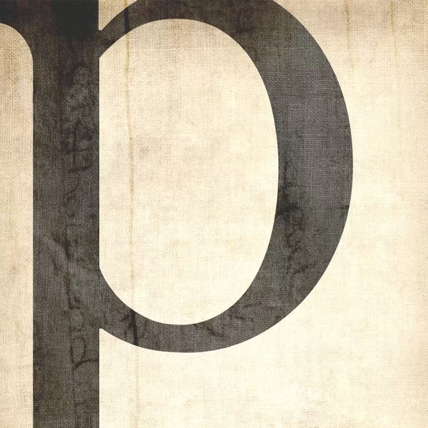 Alphabet: P-Bleached Linen by 5by5collective