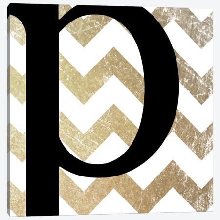 P-Bold Gold Chevron Canvas Print #TOA350} by 5by5collective Canvas Artwork