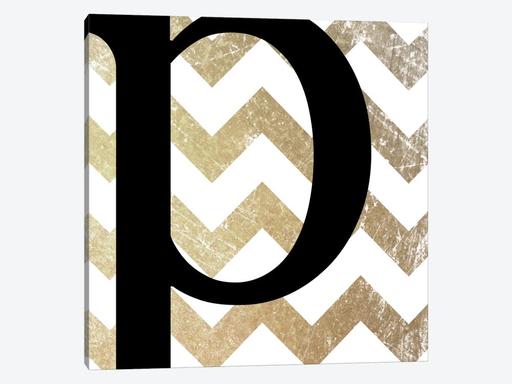 P-Bold Gold Chevron by 5by5collective 1-piece Canvas Wall Art