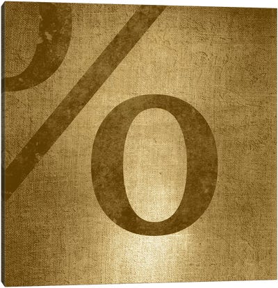 percent-Gold Shimmer Canvas Art Print - Punctuation Art