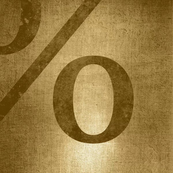 Punctuation: percent-Gold Shimmer by 5by5collective