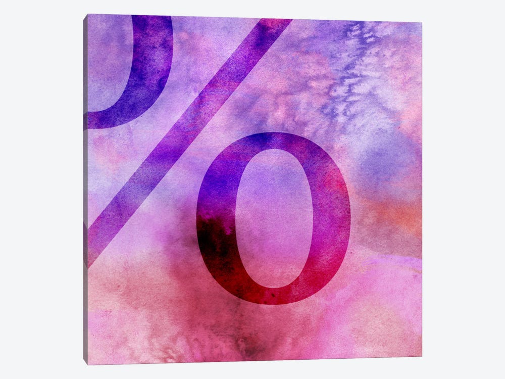 percent-Purple by 5by5collective 1-piece Canvas Art Print