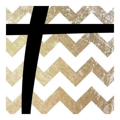 Plus-Bold Gold Chevron by 5by5collective canvas print