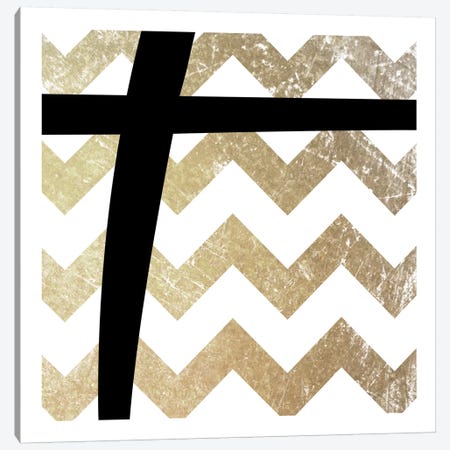 Plus-Bold Gold Chevron Canvas Print #TOA362} by 5by5collective Art Print