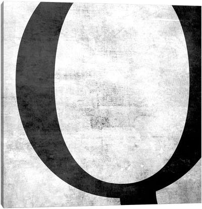 Q-B&W Scuff Canvas Art Print - Letter Q