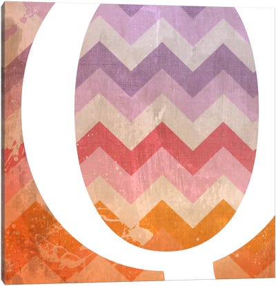 Q-Blah Stained Canvas Art Print - Letter Q