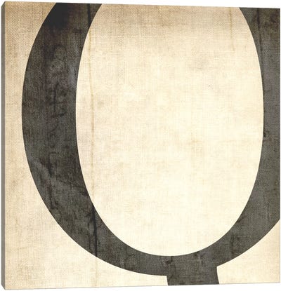 Q-Bleached Linen Canvas Art Print - Letter Q