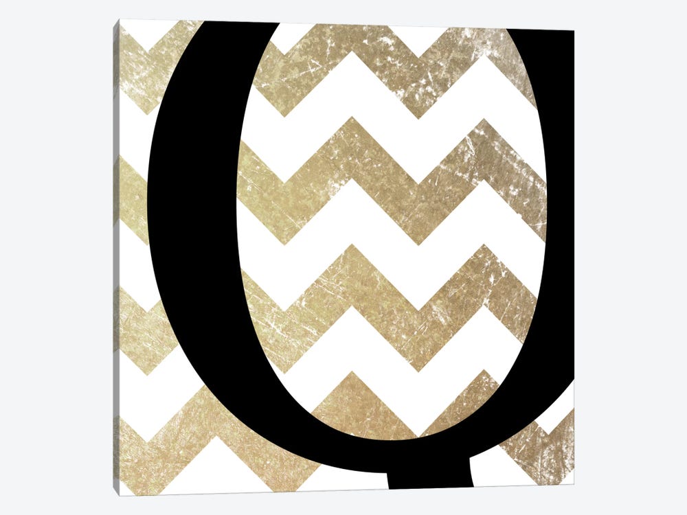 Q-Bold Gold Chevron by 5by5collective 1-piece Canvas Print